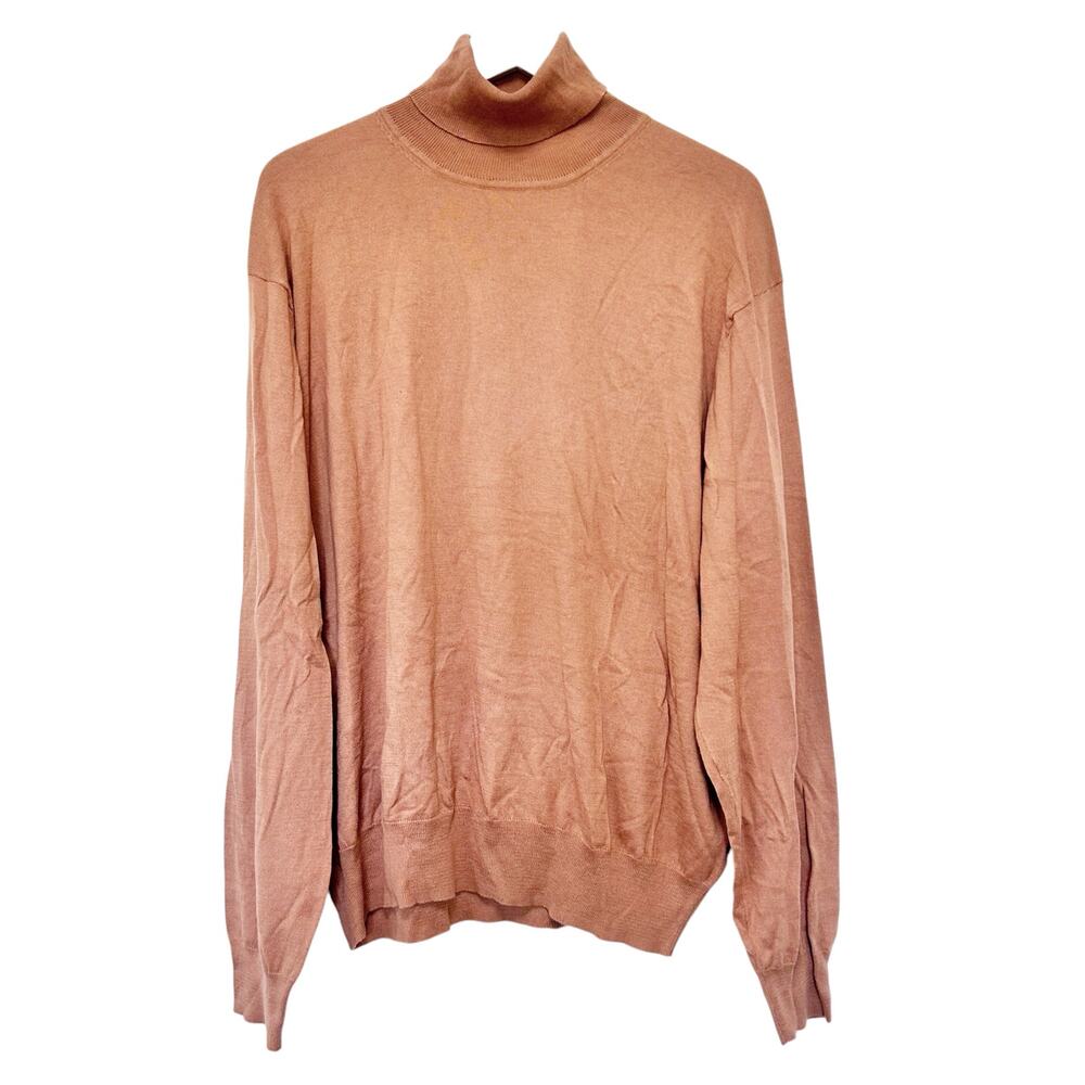 Orvis Tan Silk Cashmere Turtleneck Sweater Sz XL